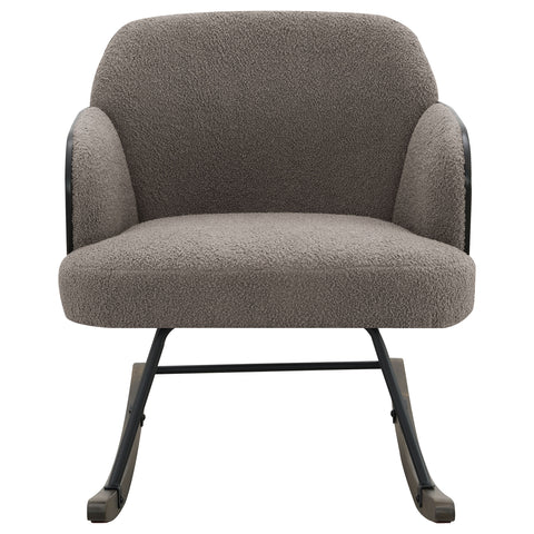 Carolyn Boucle Upholstered Mid Back Rocking Chair TaupeTaupe