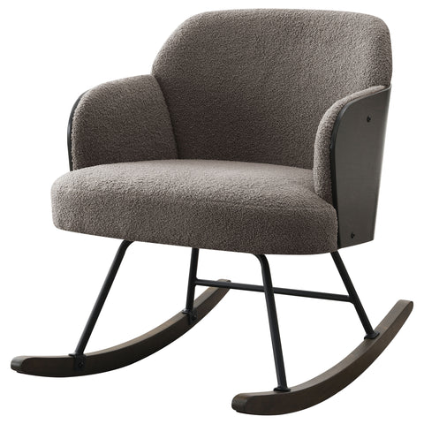 Carolyn Boucle Upholstered Mid Back Rocking Chair TaupeTaupe