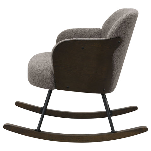 Carolyn Boucle Upholstered Mid Back Rocking Chair TaupeTaupe