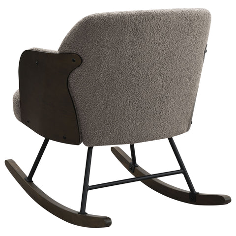 Carolyn Boucle Upholstered Mid Back Rocking Chair TaupeTaupe