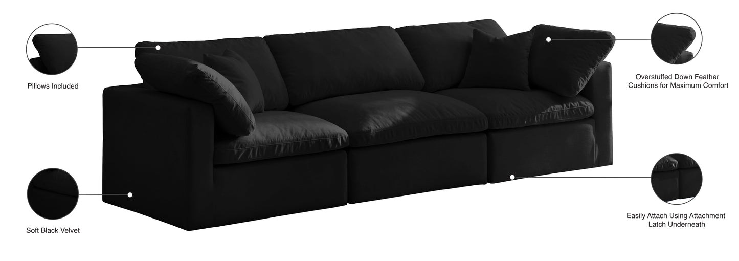 lips black velvet standard comfort modular sofa s105