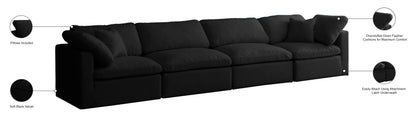 Lips Black Velvet Standard Comfort Modular Sofa S140