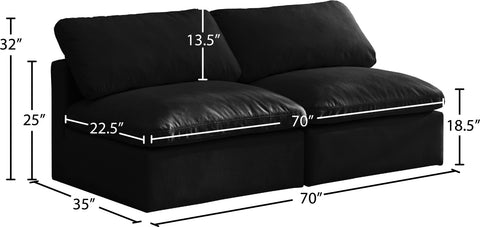 Lips Black Velvet Standard Comfort Modular Sofa S2