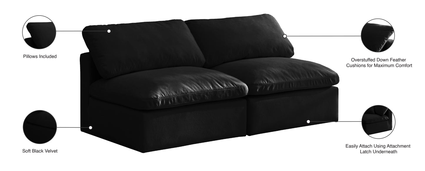 lips black velvet standard comfort modular sofa s2