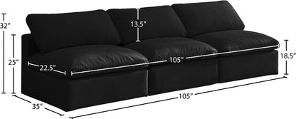 Lips Black Velvet Standard Comfort Modular Sofa S3