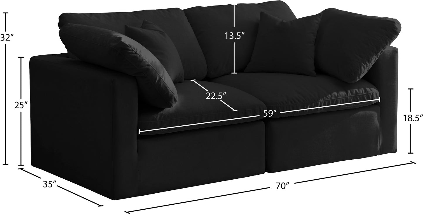 lips black velvet standard comfort modular sofa s70