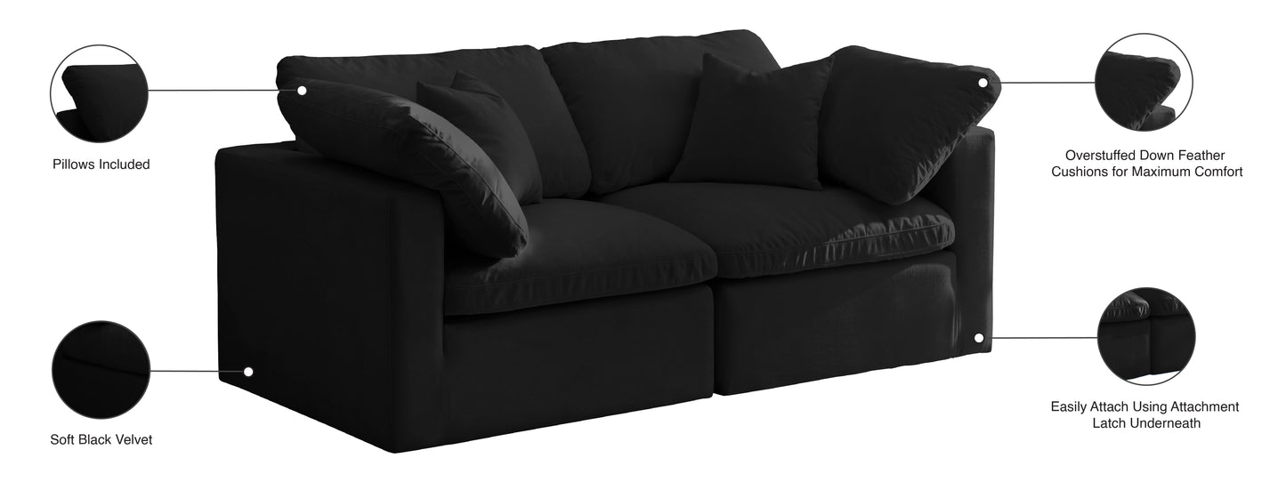 lips black velvet standard comfort modular sofa s70