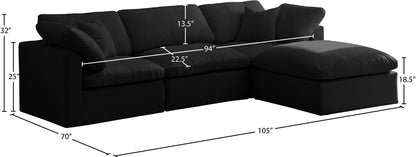 Lips Black Velvet Standard Comfort Modular Sectional Sec4A