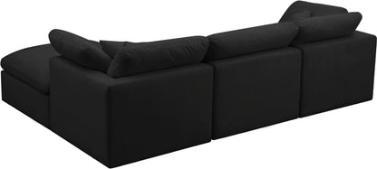 Lips Black Velvet Standard Comfort Modular Sectional Sec4A