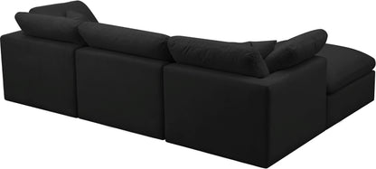 Lips Black Velvet Standard Comfort Modular Sectional Sec4A