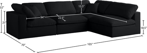 Lips Black Velvet Standard Comfort Modular Sectional Sec4B