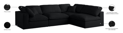 Lips Black Velvet Standard Comfort Modular Sectional Sec4B