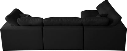 Lips Black Velvet Standard Comfort Modular Sectional Sec4B