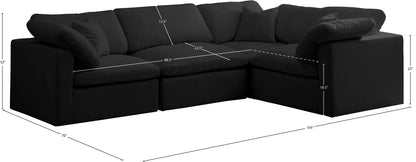 Lips Black Velvet Modular Sectional Sec4C