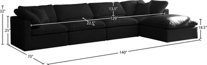 Lips Black Velvet Standard Comfort Modular Sectional Sec5A