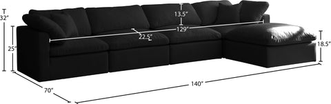 Lips Black Velvet Standard Comfort Modular Sectional Sec5A