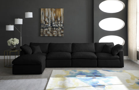 Lips Black Velvet Standard Comfort Modular Sectional Sec5A