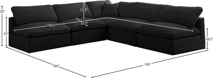 Lips Black Velvet Standard Comfort Modular Sectional Sec5B