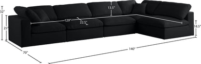 Lips Black Velvet Standard Comfort Modular Sectional Sec5D