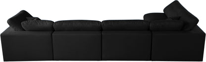 Lips Black Velvet Standard Comfort Modular Sectional Sec5D