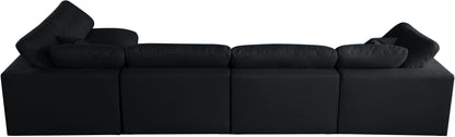 Lips Black Velvet Standard Comfort Modular Sectional Sec5D