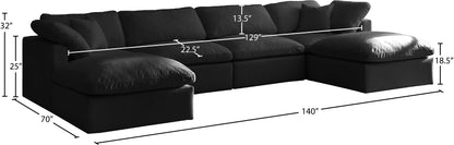 Lips Black Velvet Standard Comfort Modular Sectional Sec6B