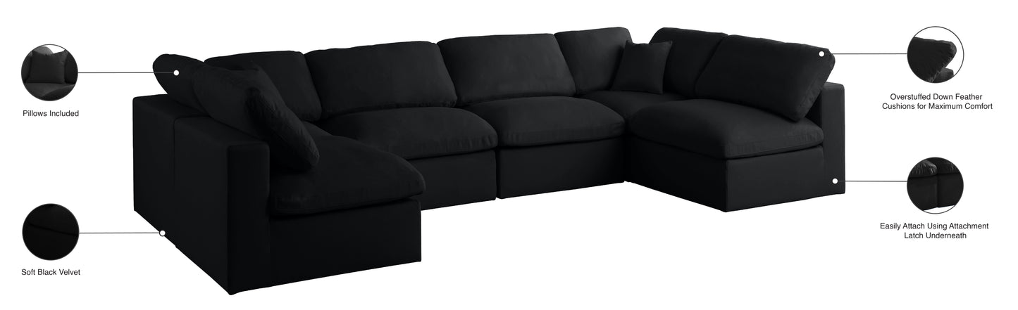 lips black velvet standard comfort modular sectional sec6d