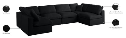 Lips Black Velvet Standard Comfort Modular Sectional Sec6D