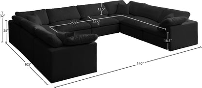 Lips Black Velvet Standard Comfort Modular Sectional Sec8A