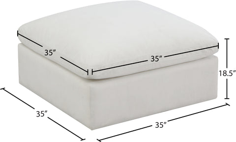 Lips Cream Velvet Standard Comfort Modular Ottoman Ott