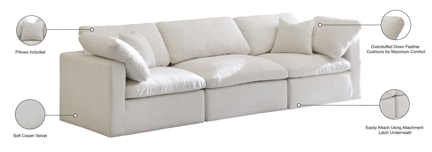 lips cream velvet standard comfort modular sofa s105