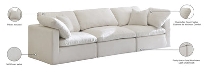 Lips Cream Velvet Standard Comfort Modular Sofa S105