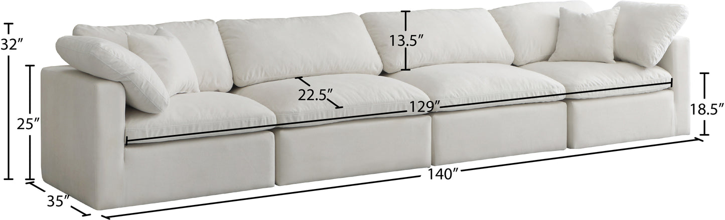 lips cream velvet standard comfort modular sofa s140