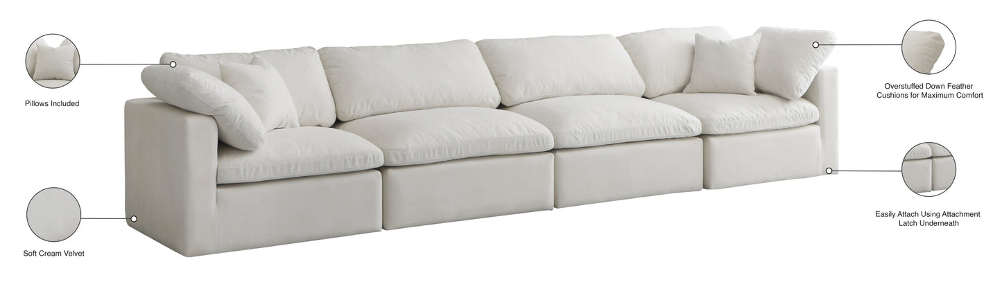 lips cream velvet standard comfort modular sofa s140