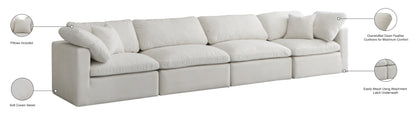 Lips Cream Velvet Standard Comfort Modular Sofa S140