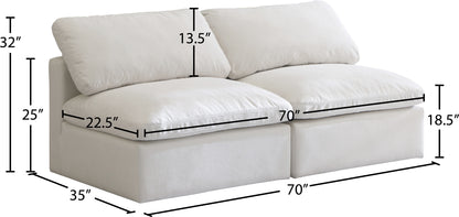 Lips Cream Velvet Standard Comfort Modular Sofa S2