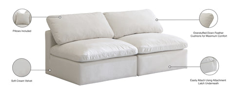Lips Cream Velvet Standard Comfort Modular Sofa S2