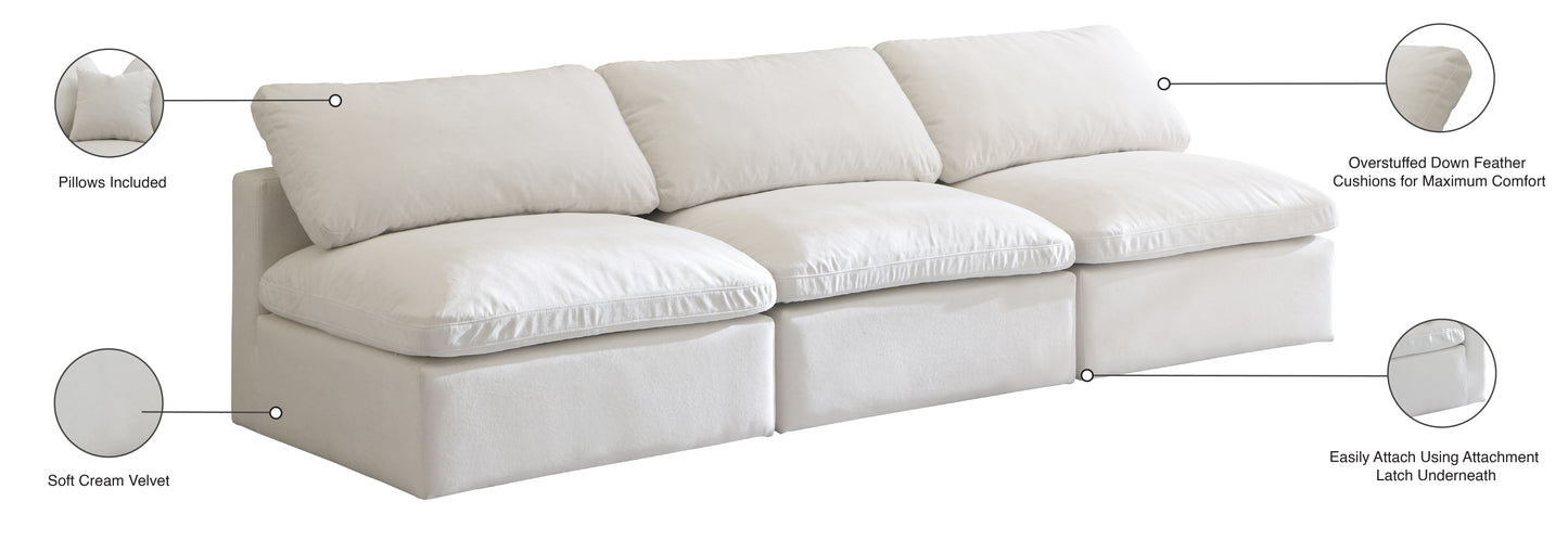 lips cream velvet standard comfort modular sofa s3