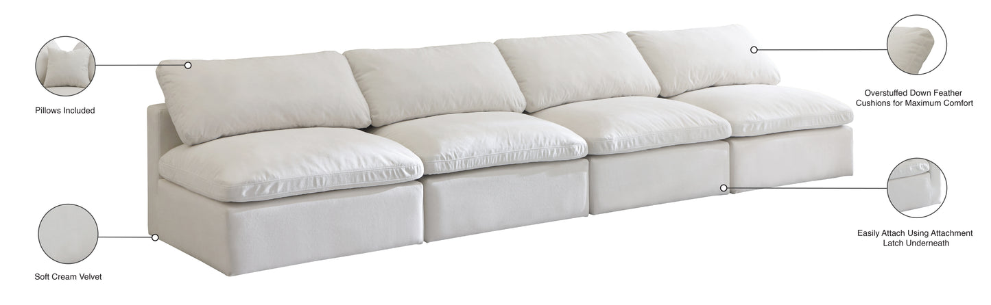 lips cream velvet standard comfort modular sofa s4