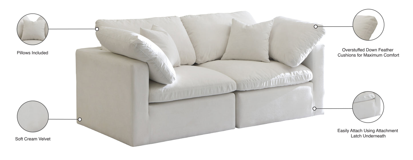 lips cream velvet standard comfort modular sofa s70