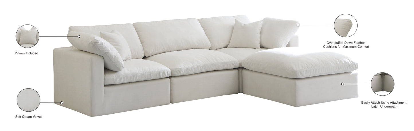 lips cream velvet standard comfort modular sectional sec4a