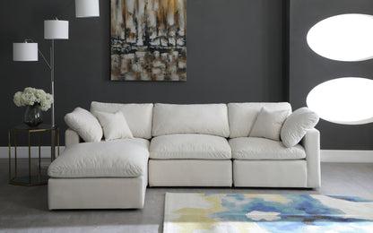 Lips Cream Velvet Standard Comfort Modular Sectional Sec4A