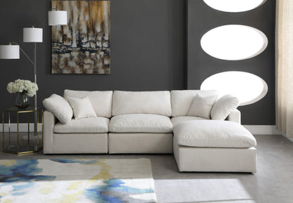 Lips Cream Velvet Standard Comfort Modular Sectional Sec4A