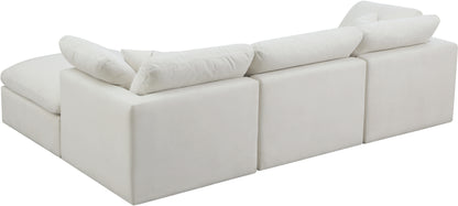 Lips Cream Velvet Standard Comfort Modular Sectional Sec4A