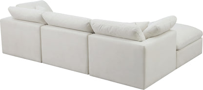 Lips Cream Velvet Standard Comfort Modular Sectional Sec4A