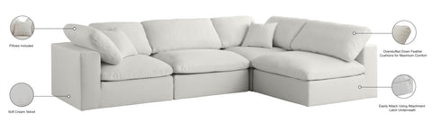 Lips Cream Velvet Standard Comfort Modular Sectional Sec4B