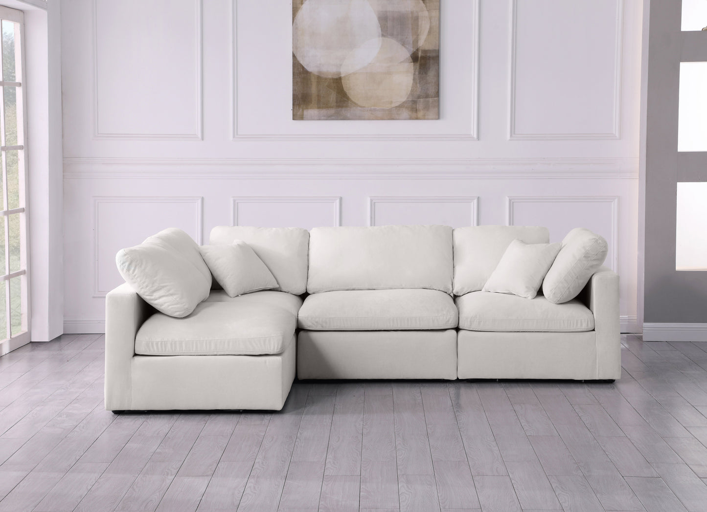 lips cream velvet standard comfort modular sectional sec4b