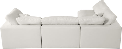 Lips Cream Velvet Standard Comfort Modular Sectional Sec4B