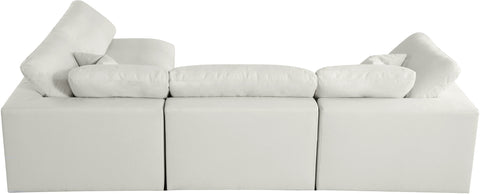 Lips Cream Velvet Standard Comfort Modular Sectional Sec4B