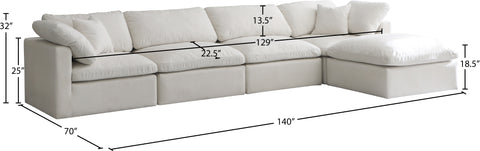 Lips Cream Velvet Standard Comfort Modular Sectional Sec5A